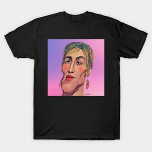 Ruby Red Lips - Funny Face - Caricature T-Shirt